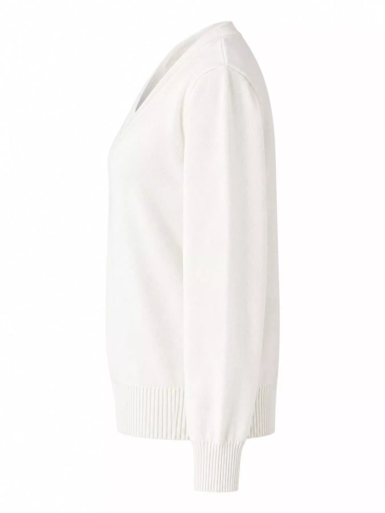 Full Size V-Neck Long Sleeve Sweater Plus Size