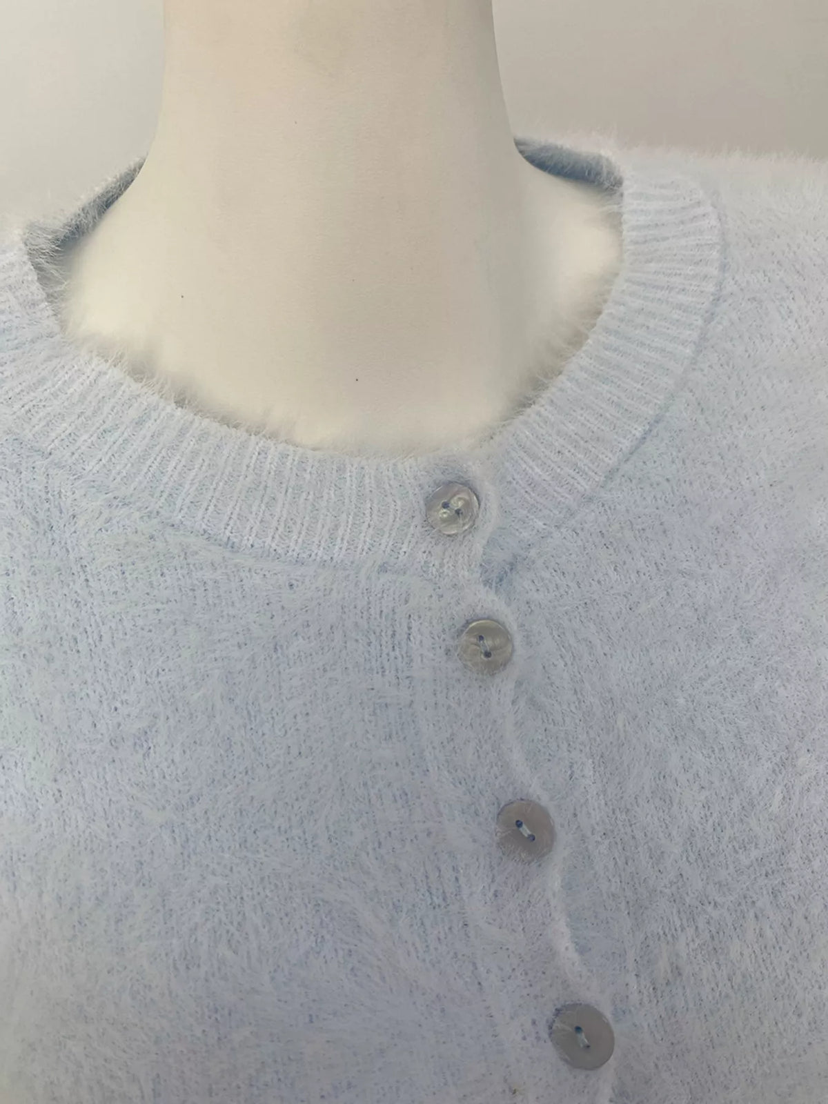 Soft Fuzzy Button-Down Cropped Cardigan