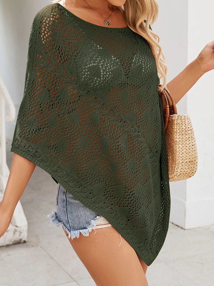 Poncho Style Knit Cover Up