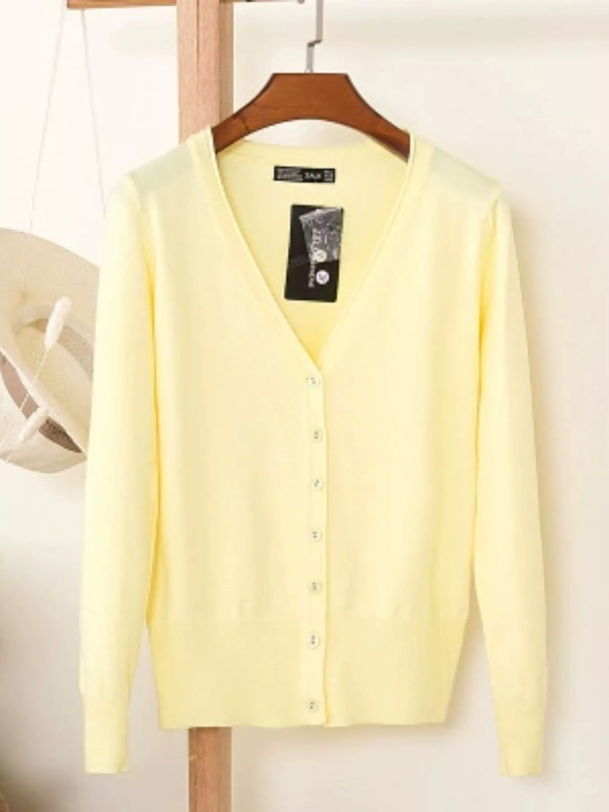 Classic V-Neck Button-Down Knit Cardigan