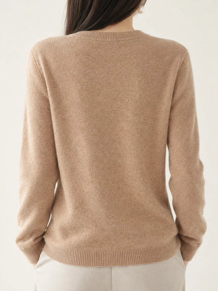 Classic Crew Neck Knit Cardigan