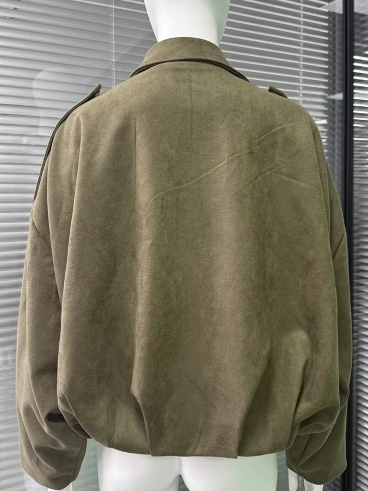 Elastic Hem Batwing Sleeve Jacket