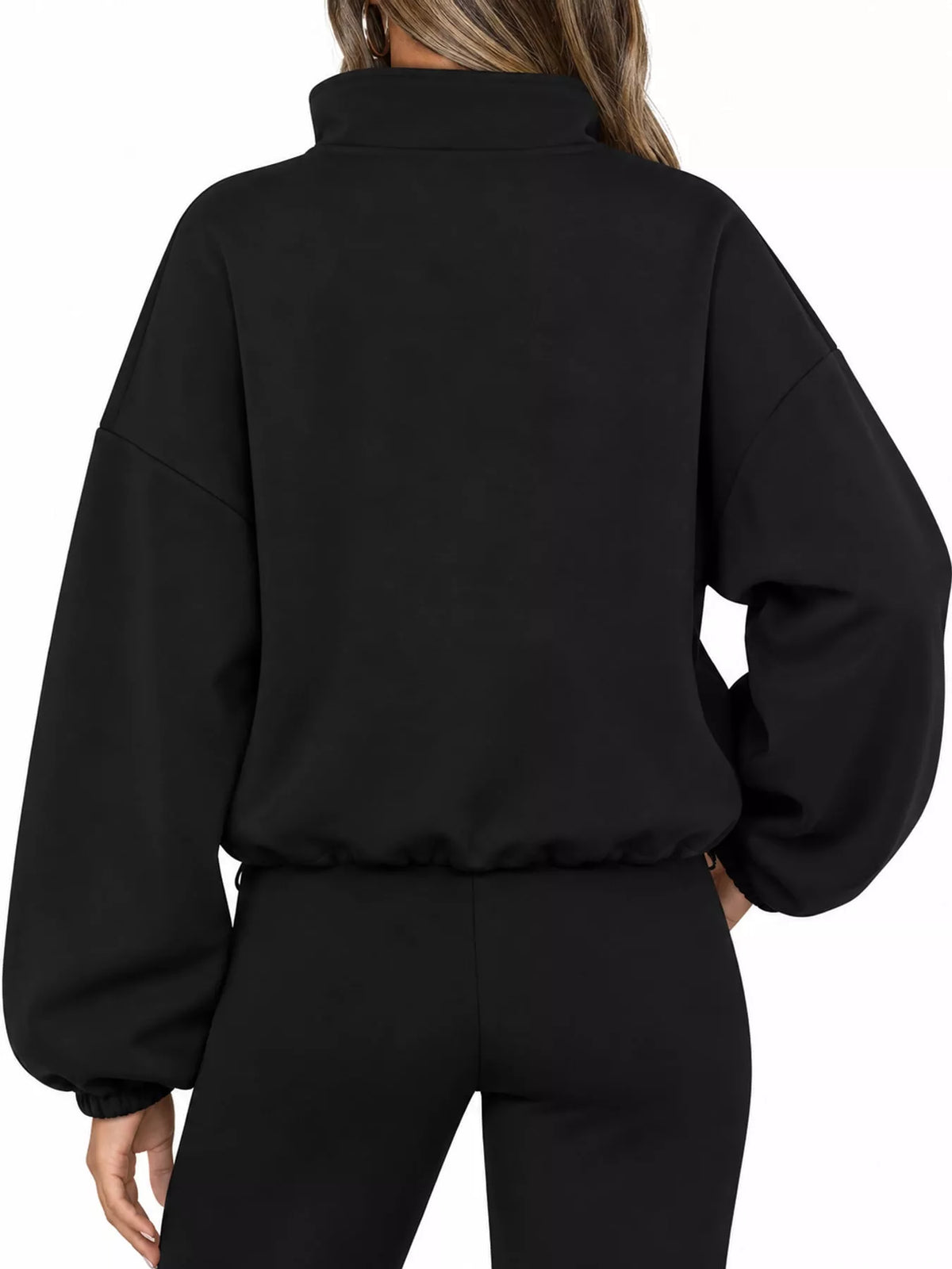 Drawstring Hem Zip Up Jacket