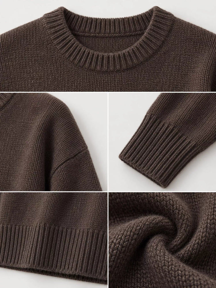 Round Neck Dropped Shoulder Sweater
