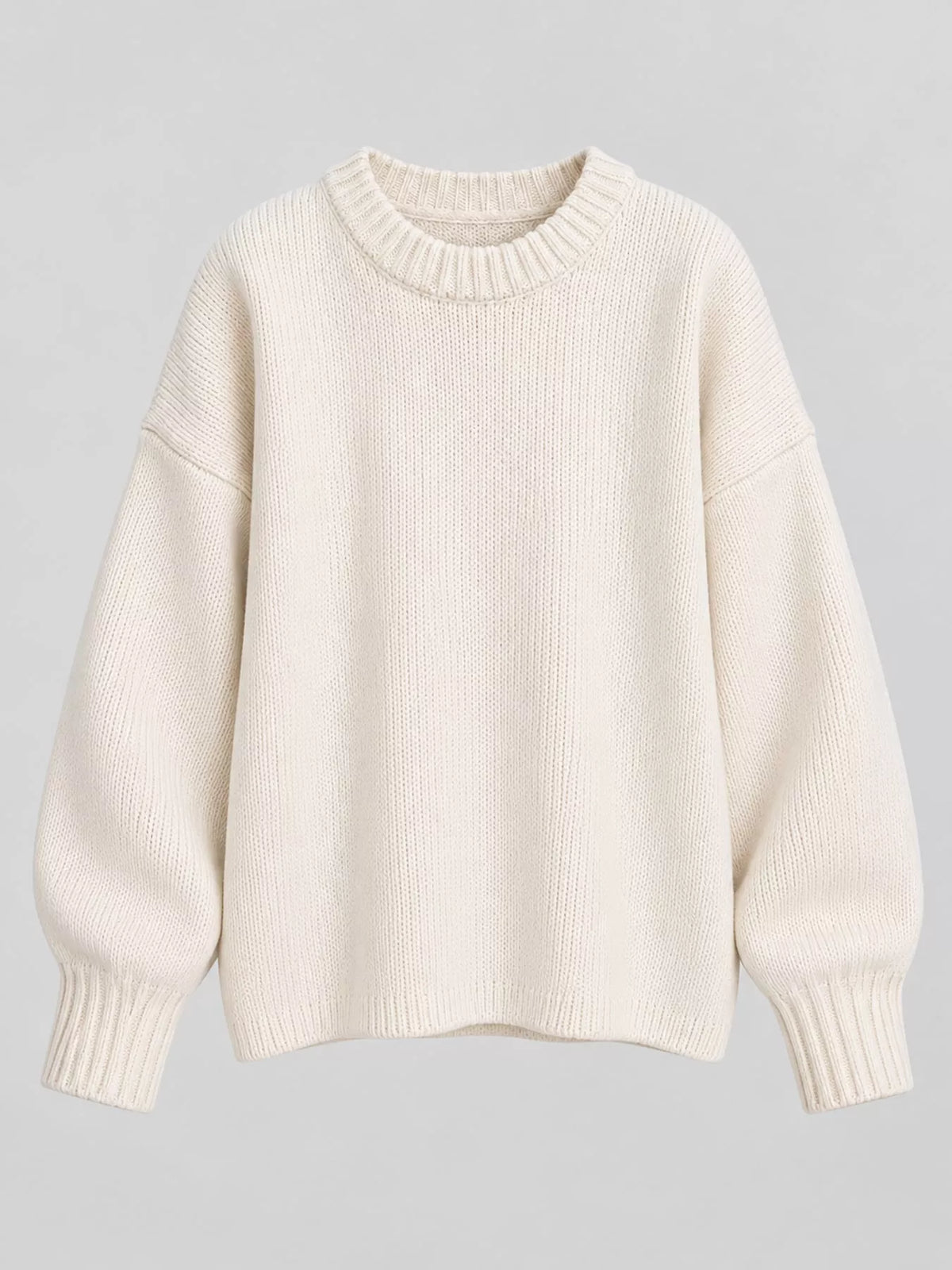 Round Neck Dropped Shoulder Sweater