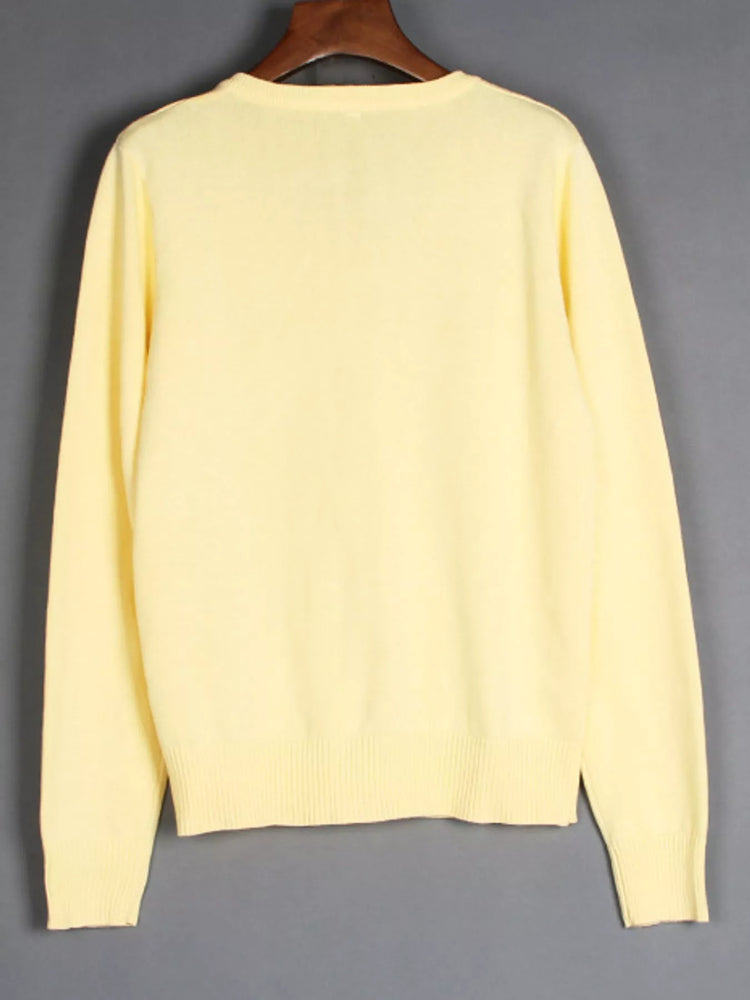 Full Size V-Neck Long Sleeve Sweater Plus Size