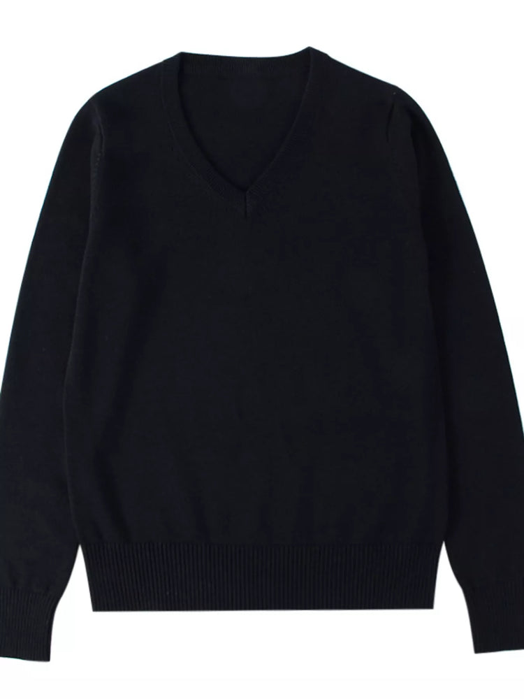 Full Size V-Neck Long Sleeve Sweater Plus Size