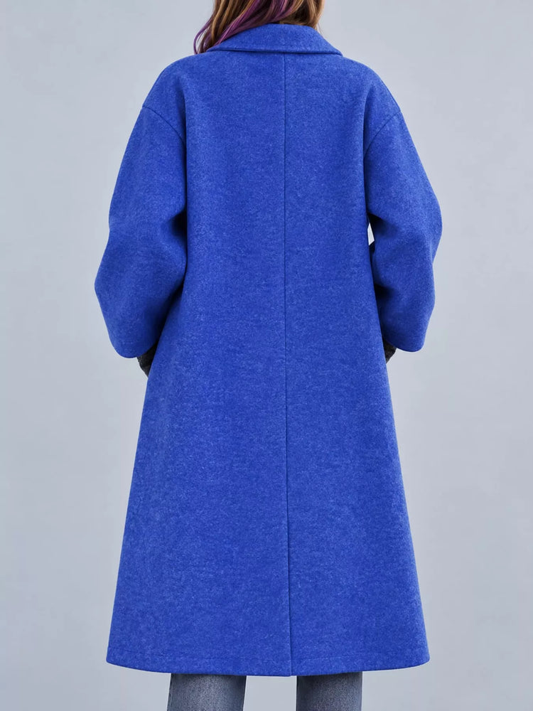 Full Size Lapel Collar One Button Coat Plus Size