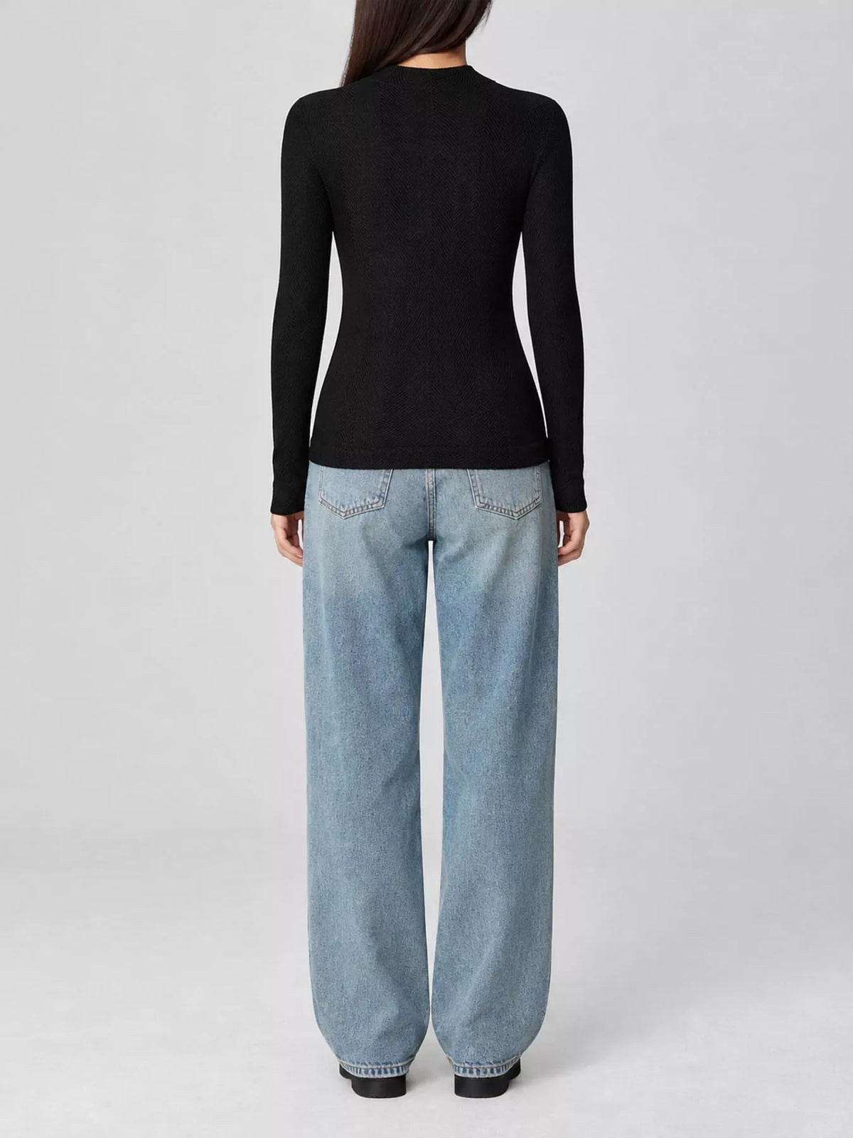 Textured Mock Neck Sweater