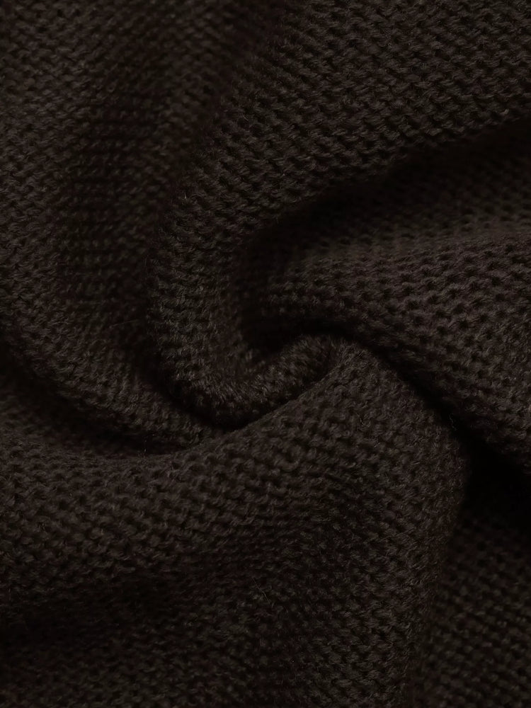 V-Neck Cable Knit Button-Down Cardigan