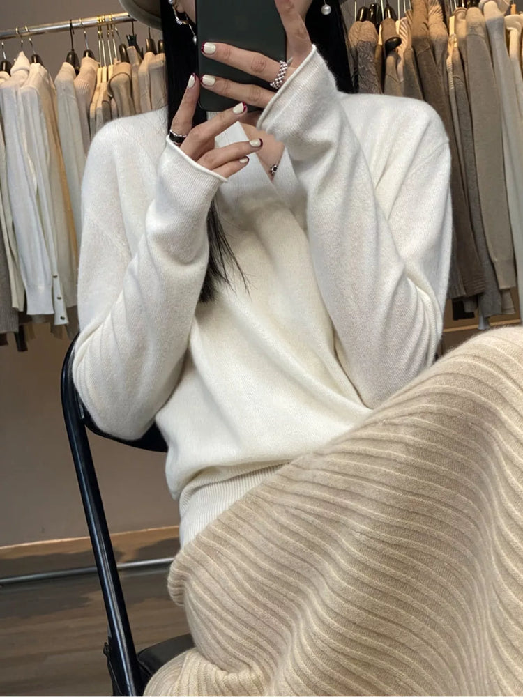 Wrap-Front Long Sleeve Sweater