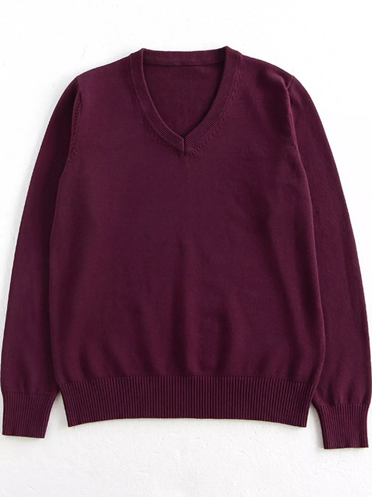 Full Size V-Neck Long Sleeve Sweater Plus Size