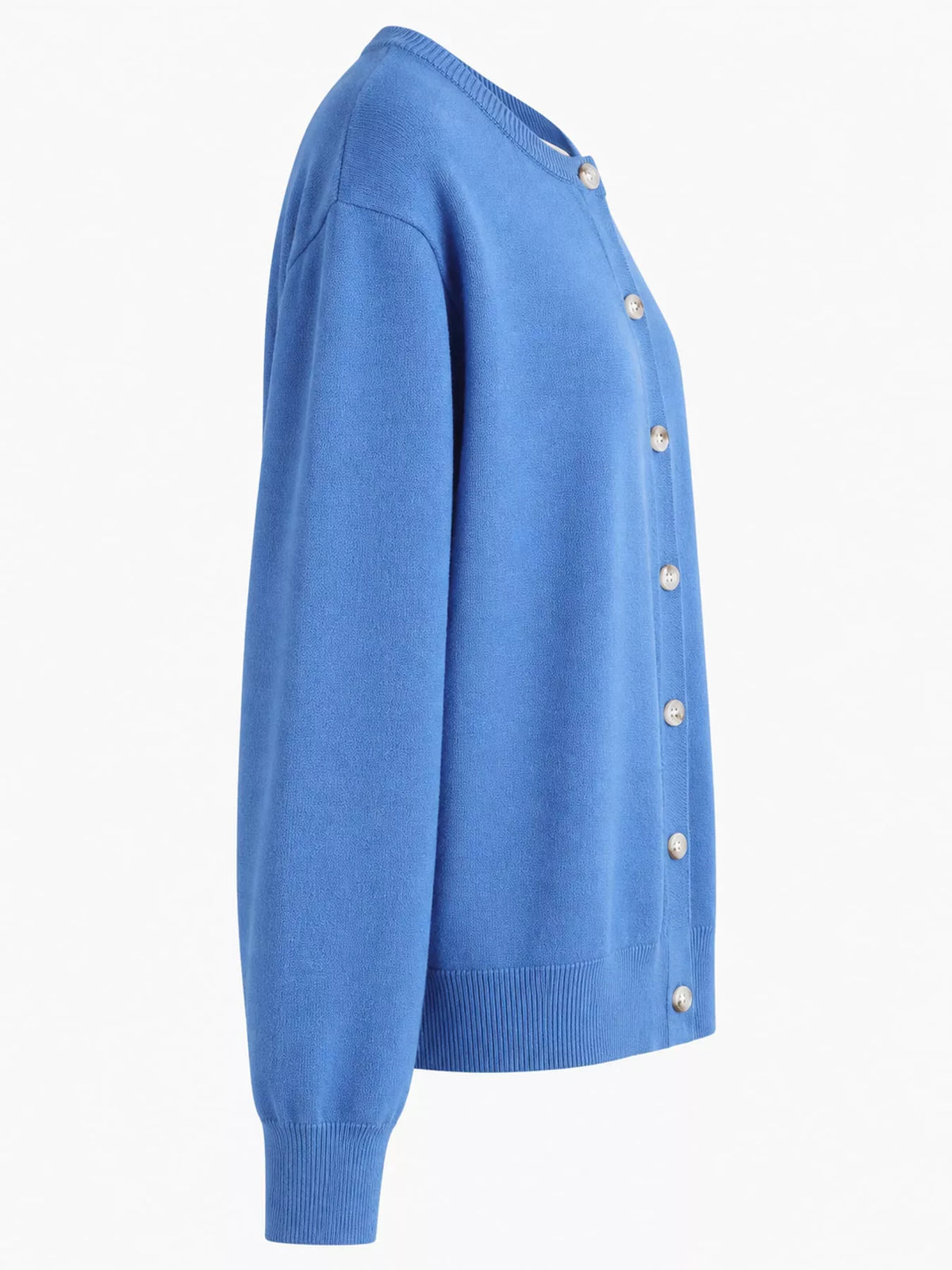 Plus Size Crew Neck Button-Down Knit Cardigan