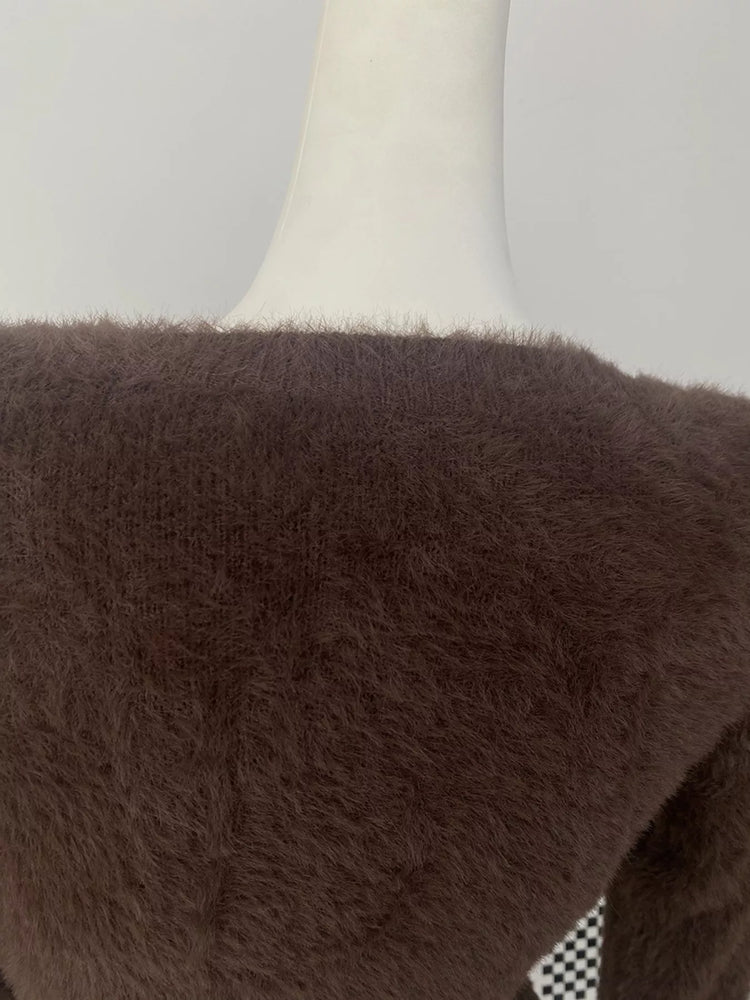 Soft Fuzzy Button-Down Cropped Cardigan