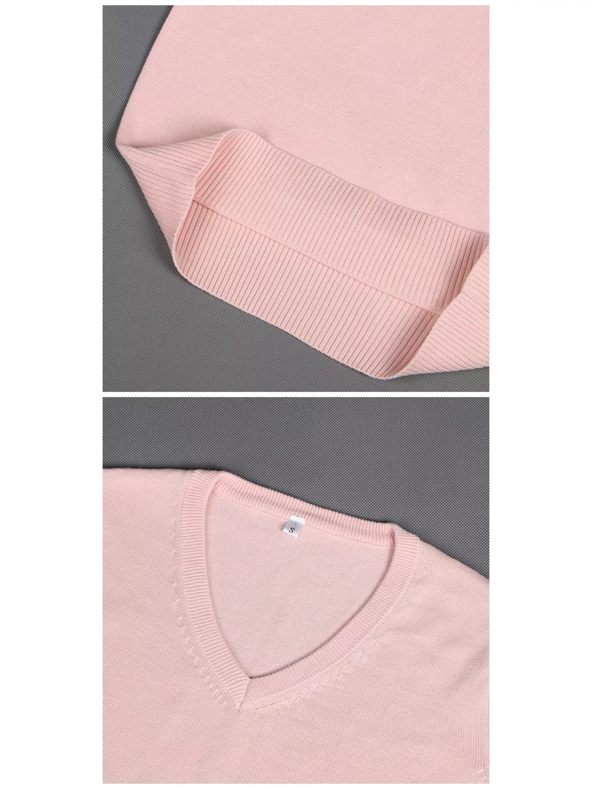 Full Size V-Neck Long Sleeve Sweater Plus Size